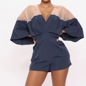 Elegant Navy and Cream Women's Top